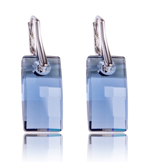 Stříbrné náušnice s krystaly Urban Denim Blue