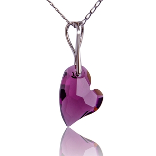 Náhrdelník s krystalem Devoted 2U Heart Amethyst