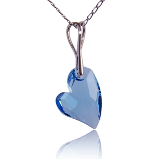 Náhrdelník s krystalem Devoted 2U Heart Aquamarine