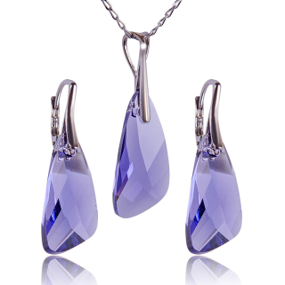 Stříbrná souprava s krystaly Wing Tanzanit