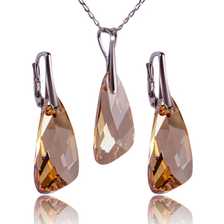 Stříbrná souprava s krystaly Wing Golden Shadow