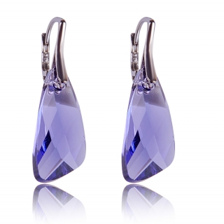 Stříbrné náušnice s krystaly Wing Tanzanit