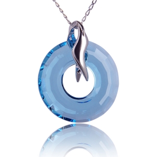 Náhrdelník s krystalem Disk Aquamarine