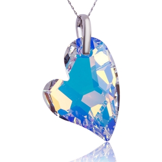 Náhrdelník s krystalem Devoted 2U Heart Aurore Boreale