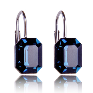 Stříbrné náušnice s krystaly Octagon Montana