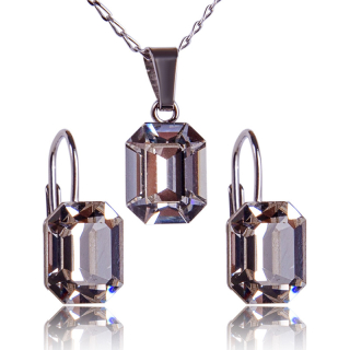 Stříbrná souprava s krystaly Octagon 10mm Crystal