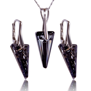 Stříbrná souprava s krystaly Spike Silver Night