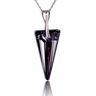 Náhrdelník s krystalem Spike Silver Night