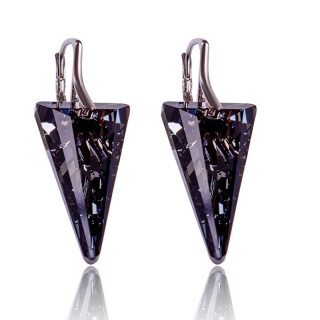 Stříbrné náušnice s krystaly Spike  Silver Night