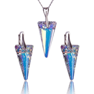 Stříbrná souprava s krystaly Spike Aurore Boreale