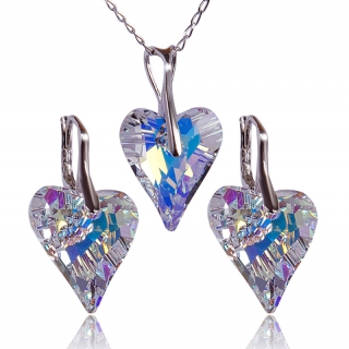 Stříbrná souprava s krystaly Wild Heart Aurore Boreale