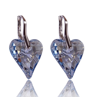 Stříbrné náušnice s krystaly Wild Heart Blue Shade
