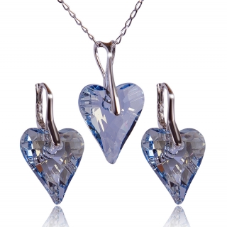 Stříbrná souprava s krystaly Wild Heart Blue Shade
