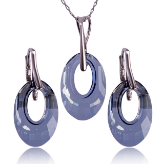Stříbrná souprava s krystaly Helios Blue Shade
