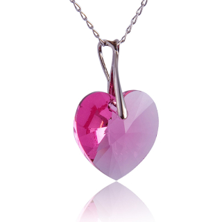 Náhrdelník s krystalem srdíčko Rose