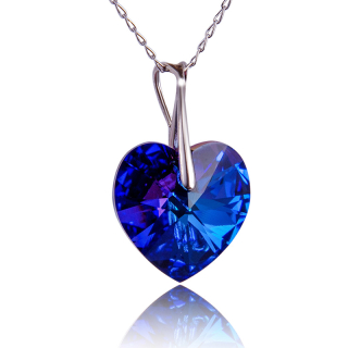 Náhrdelník s krystalem srdíčko Heliotrop