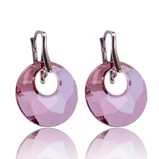Stříbrné náušnice s krystaly Victory Antique Pink