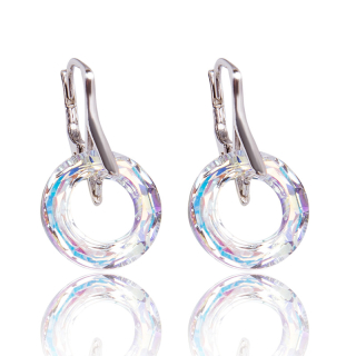 Stříbrné náušnice s krystaly Cosmic Ring Aurore Boreale