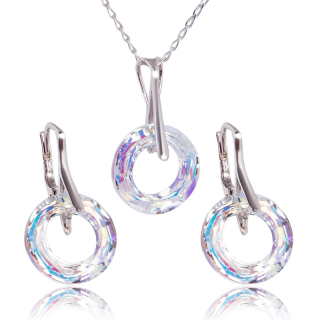 Stříbrná souprava s krystaly Cosmic Ring Aurore Boreale