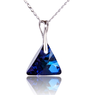 Náhrdelník s krystalem Triangle Bermuda Blue