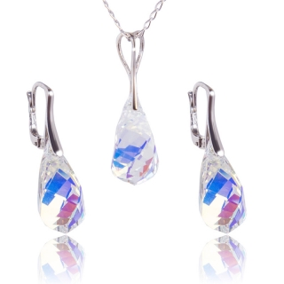 Stříbrná souprava s krystaly Helix Aurore Boreale