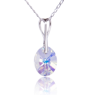 Náhrdelník s krystalem Oval Aurore Boreale